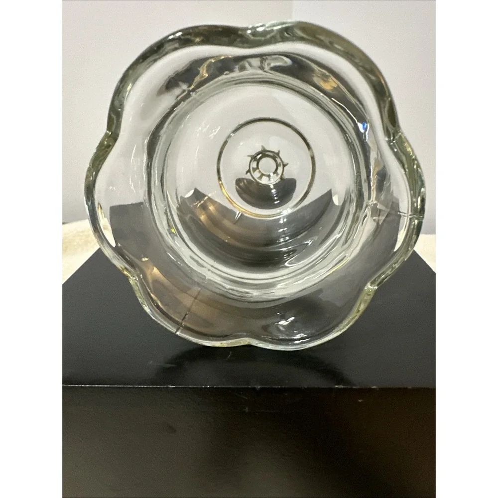 Vintage Clear Glass‎ Votive Candle Holder Tulip Design 4